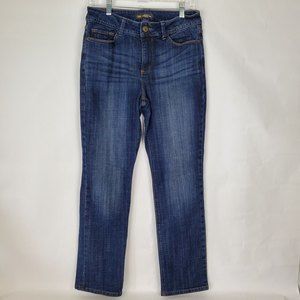Lee Jeans Size 10 Medium Womens Regular Fit Straight Leg Mid Rise Blue Denim